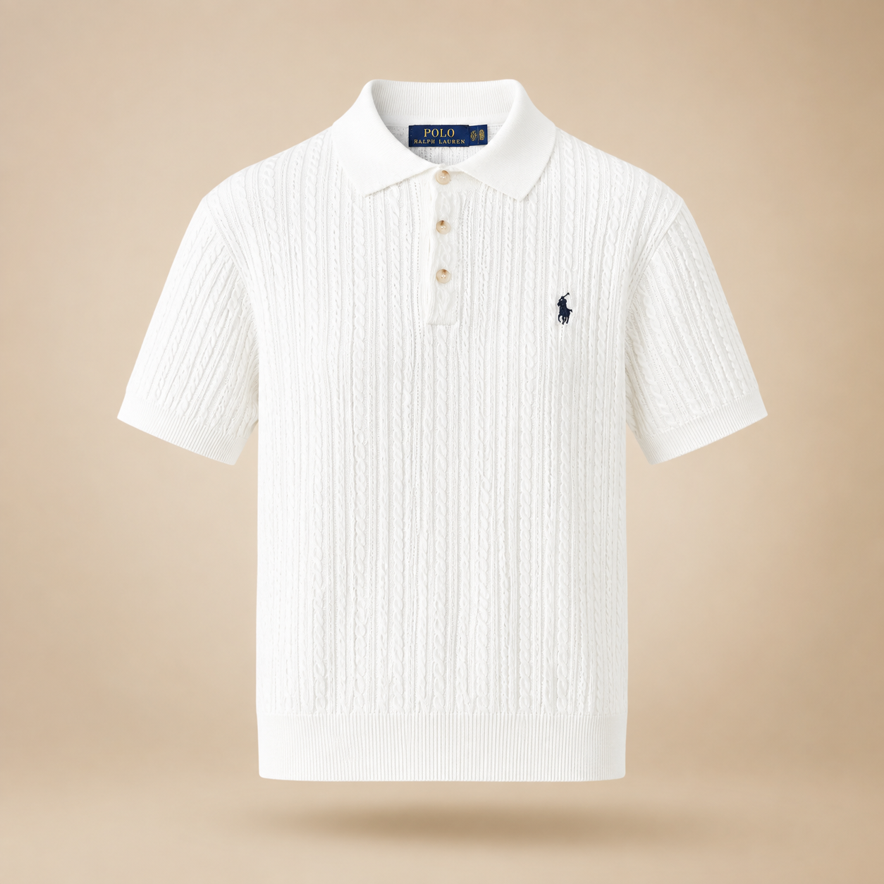 Polo Ralph Lauren Women’s Cable-Knit Short-Sleeve Polo Shirt