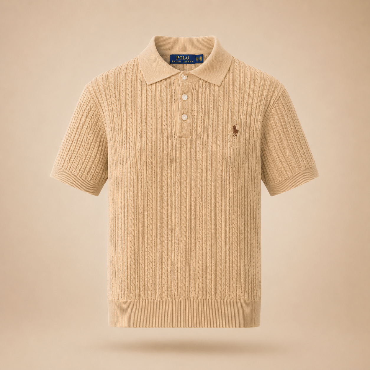 Polo Ralph Lauren Women’s Cable-Knit Short-Sleeve Polo Shirt