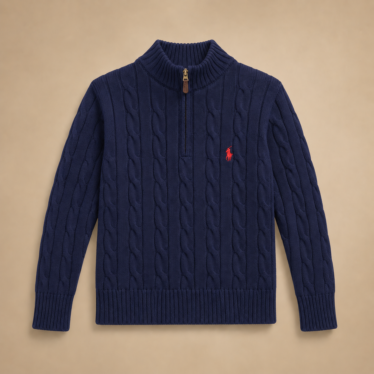 Polo Ralph Lauren Women’s Cable-Knit Cotton Jumper – Zip Neck