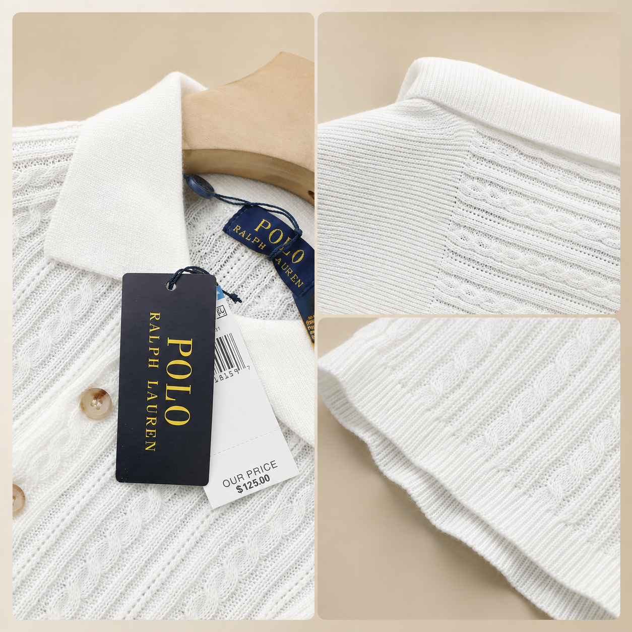 Polo Ralph Lauren Women’s Cable-Knit Short-Sleeve Polo Shirt