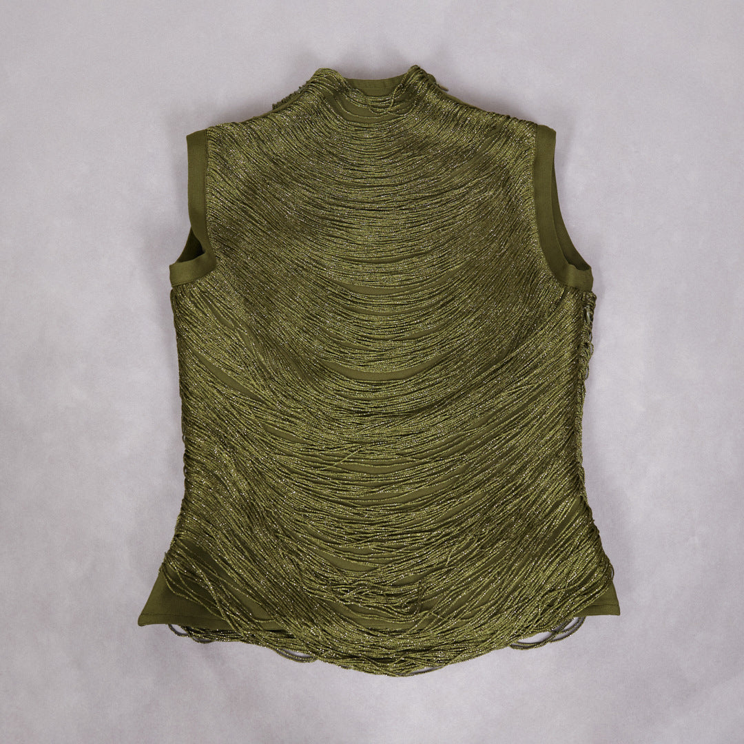 Ensemble élégant sans manches jupe en satin pour soirées et mariages
