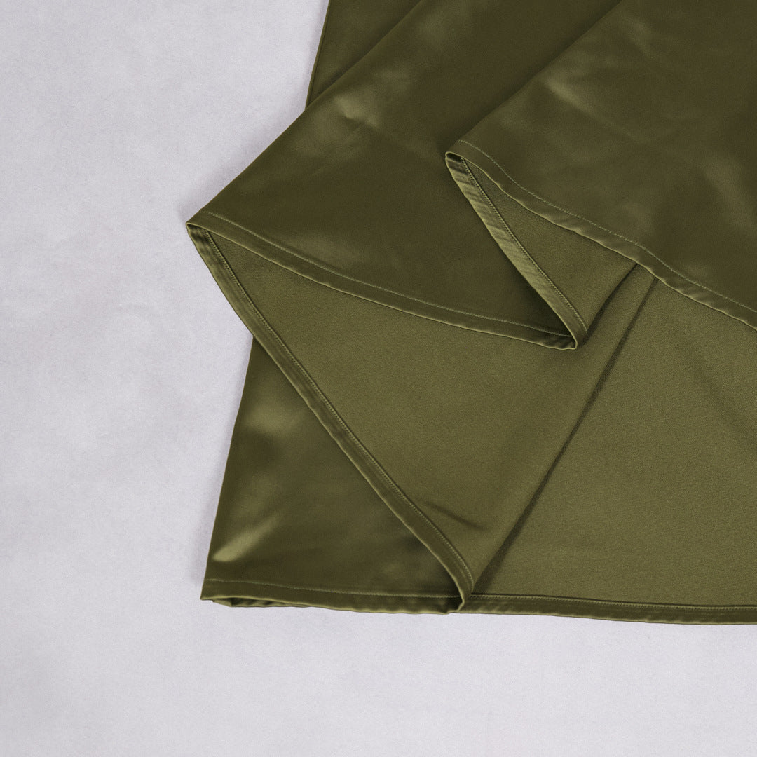 Ensemble élégant sans manches jupe en satin pour soirées et mariages