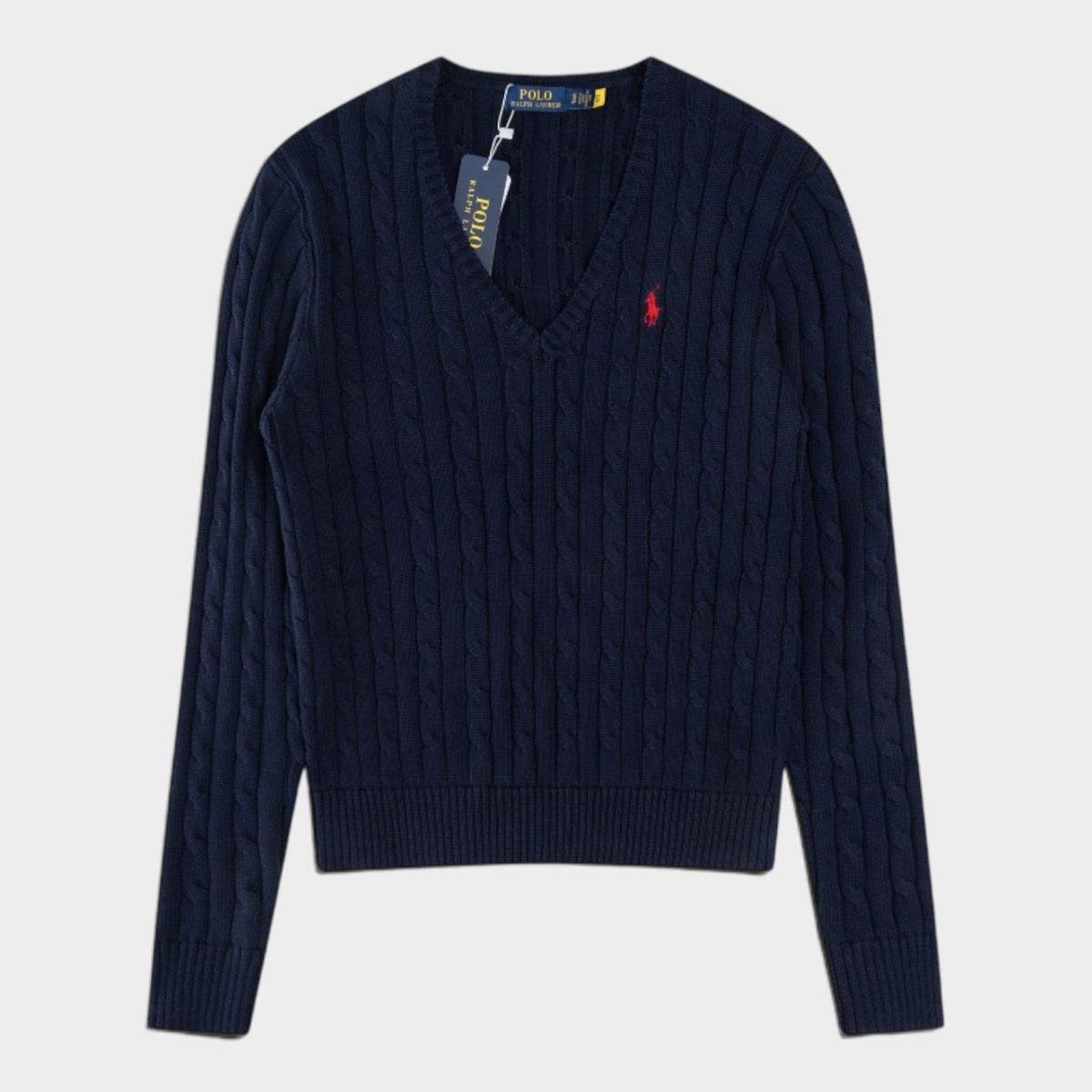 Polo Ralph Lauren Cable-Knit Cotton V-Neck Jumper – Women’s