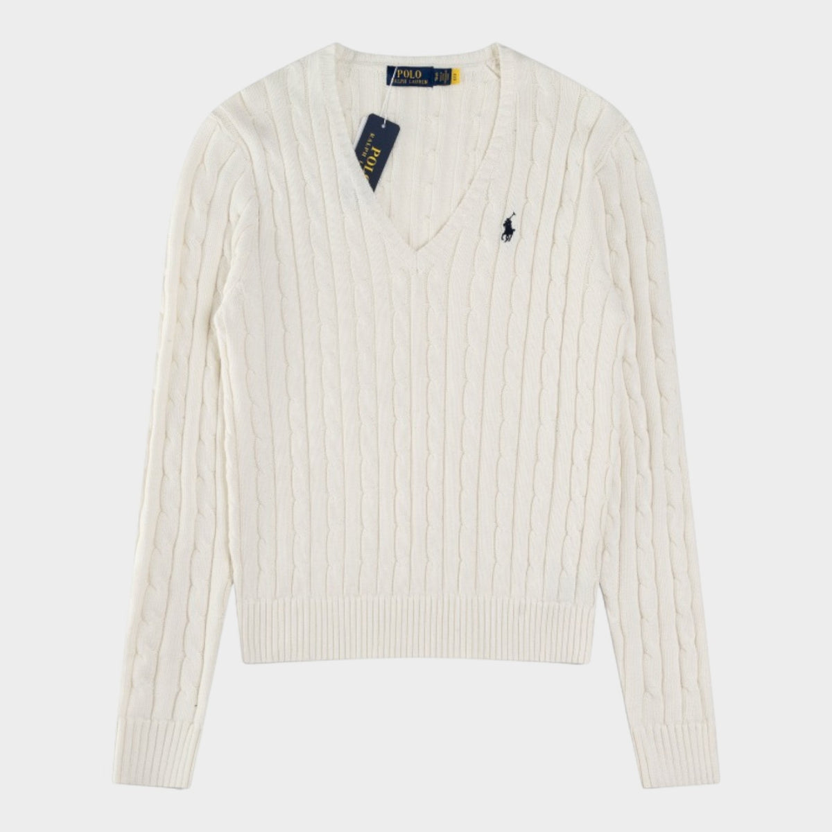 Polo Ralph Lauren Cable-Knit Cotton V-Neck Jumper – Women’s