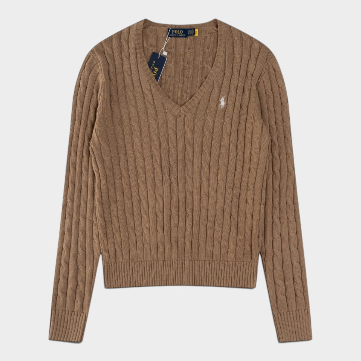 Polo Ralph Lauren Cable-Knit Cotton V-Neck Jumper – Women’s