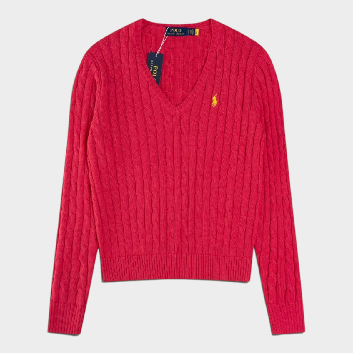 Polo Ralph Lauren Cable-Knit Cotton V-Neck Jumper – Women’s