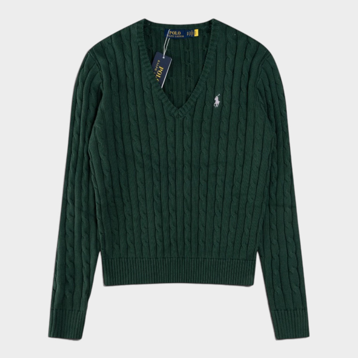 Polo Ralph Lauren Cable-Knit Cotton V-Neck Jumper – Women’s