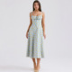 Women's Backless Floral Print Midi Dress for Summer Holiday