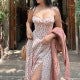 Women's Backless Floral Print Midi Dress for Summer Holiday