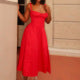 Women's Backless Floral Print Midi Dress for Summer Holiday