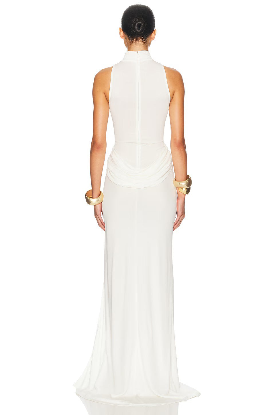 Robe longue dos nu et licou pour femme, pour soirée et vacances