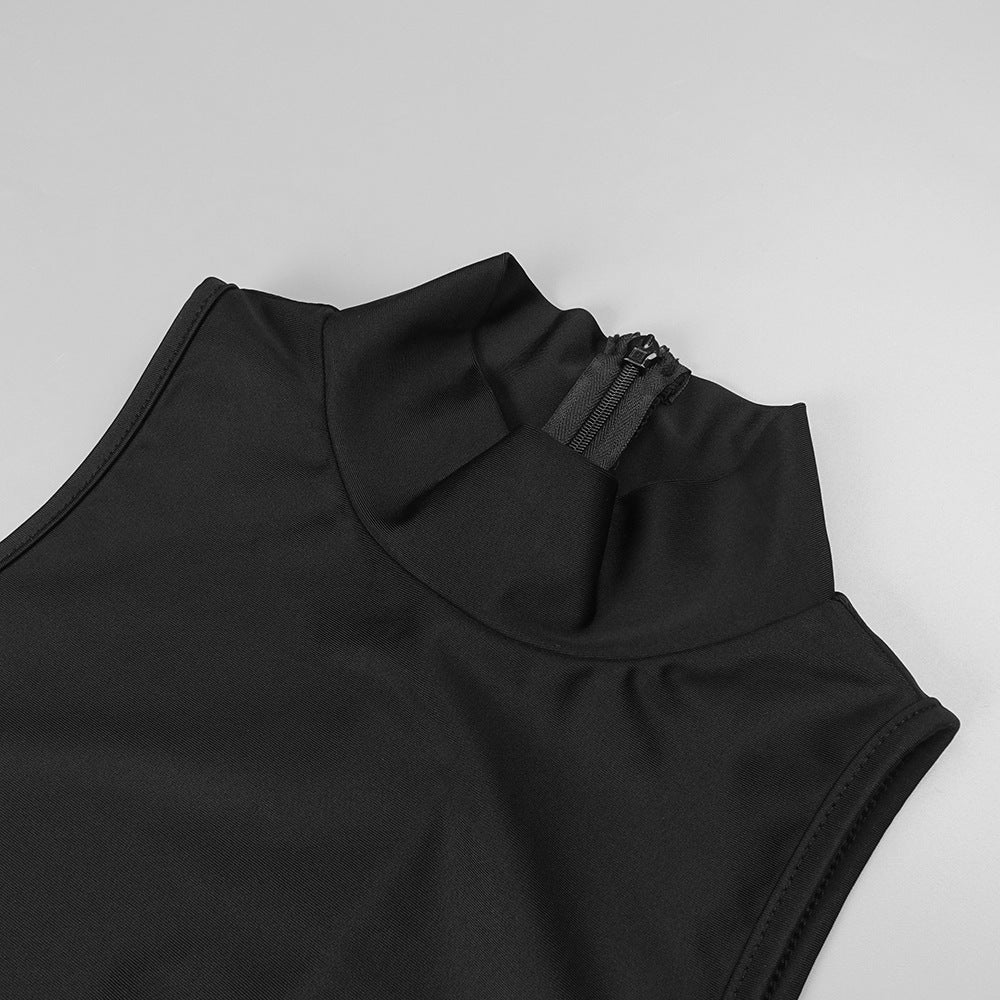 Robe longue dos nu et licou pour femme, pour soirée et vacances