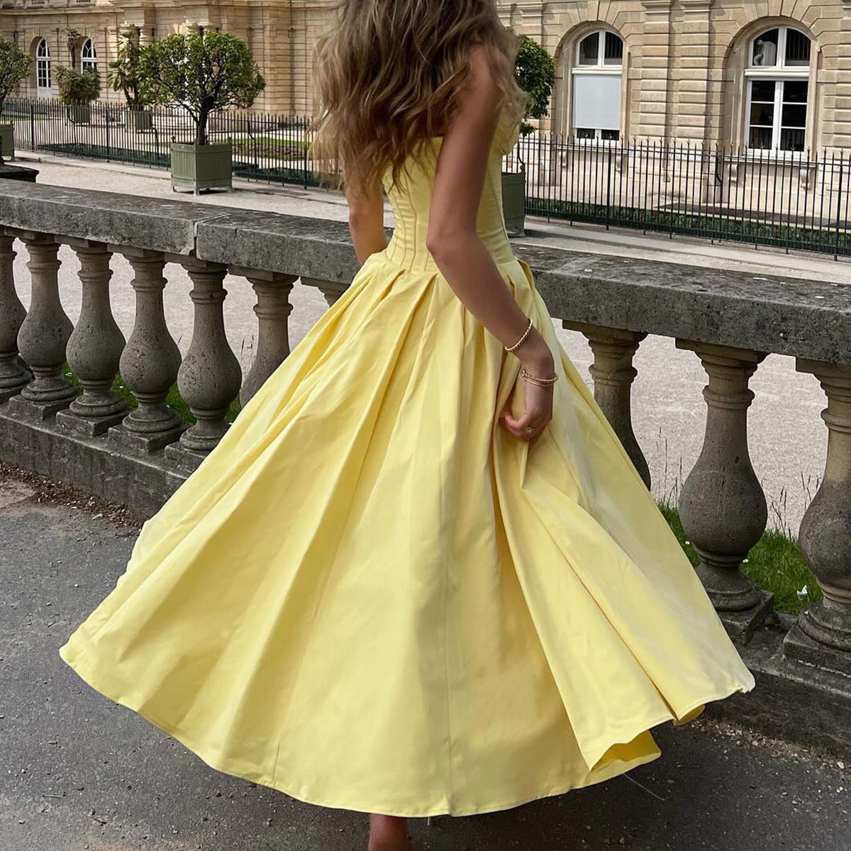 Women's Corset Waist Midi Dress for Night Party and Events