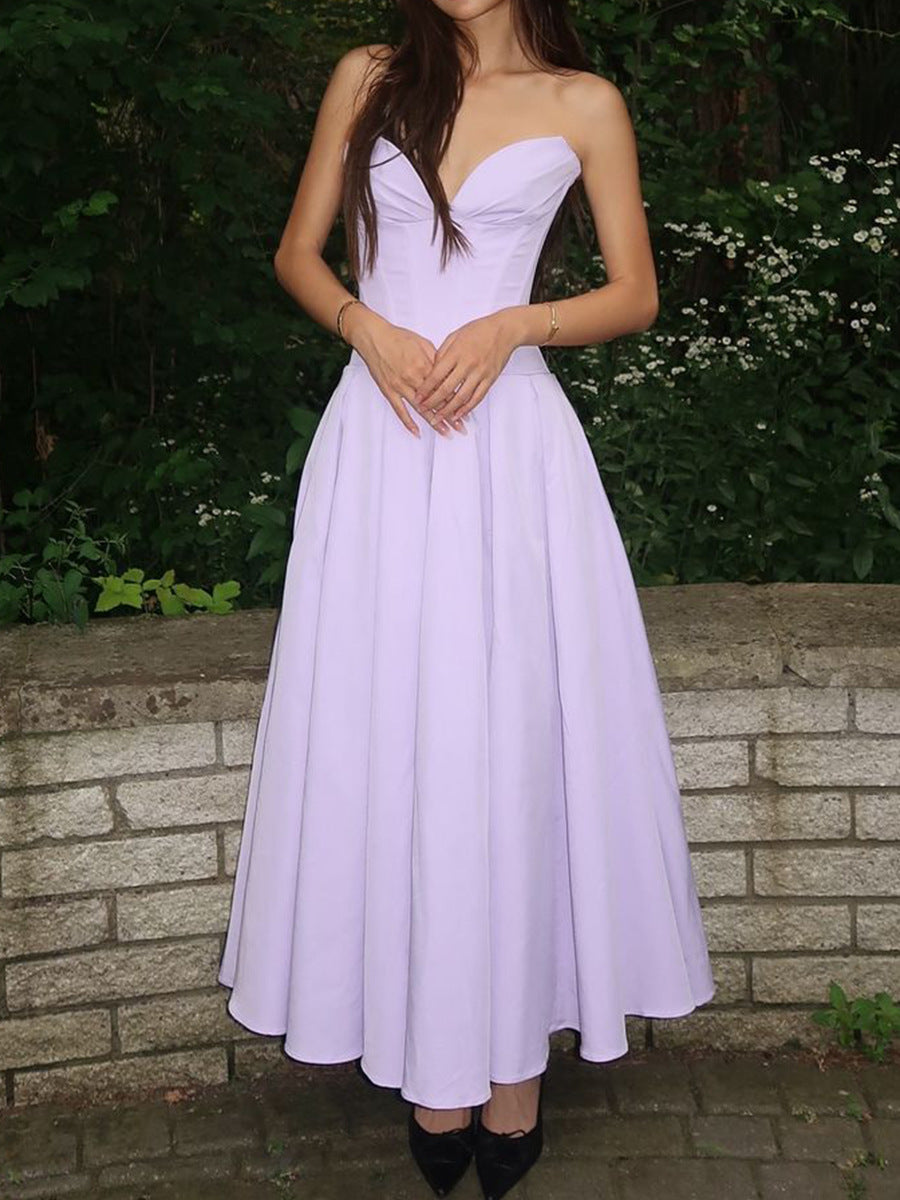 Women's Corset Waist Midi Dress for Night Party and Events