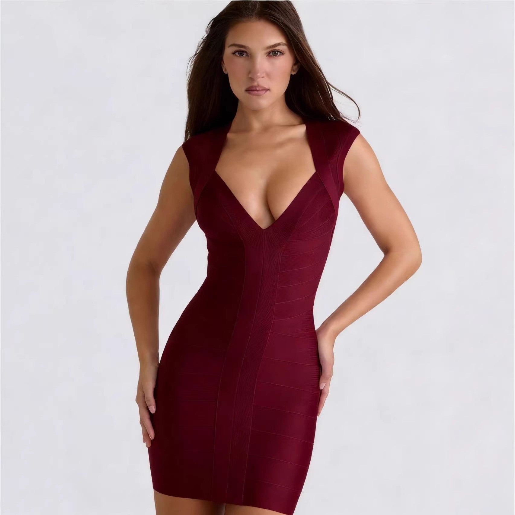 Women's Figure-Hugging Mini Dress for Cocktail Party and Date Night