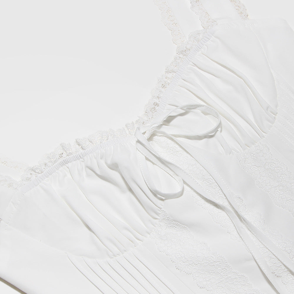 Robe mini corset pour femme avec dentelle et épaules dénudées pour les soirées d'été