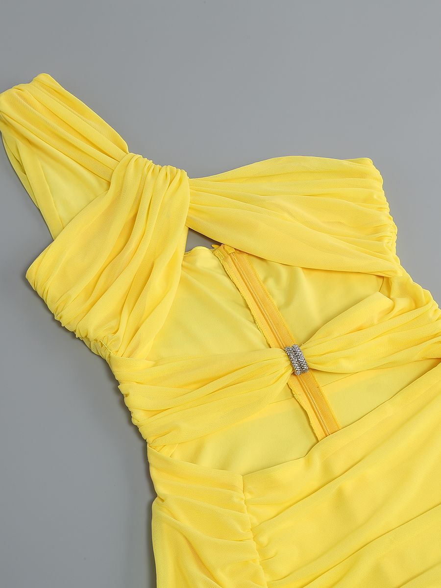 Robe longue asymétrique découpée pour femme, idéale pour les vacances et les soirées