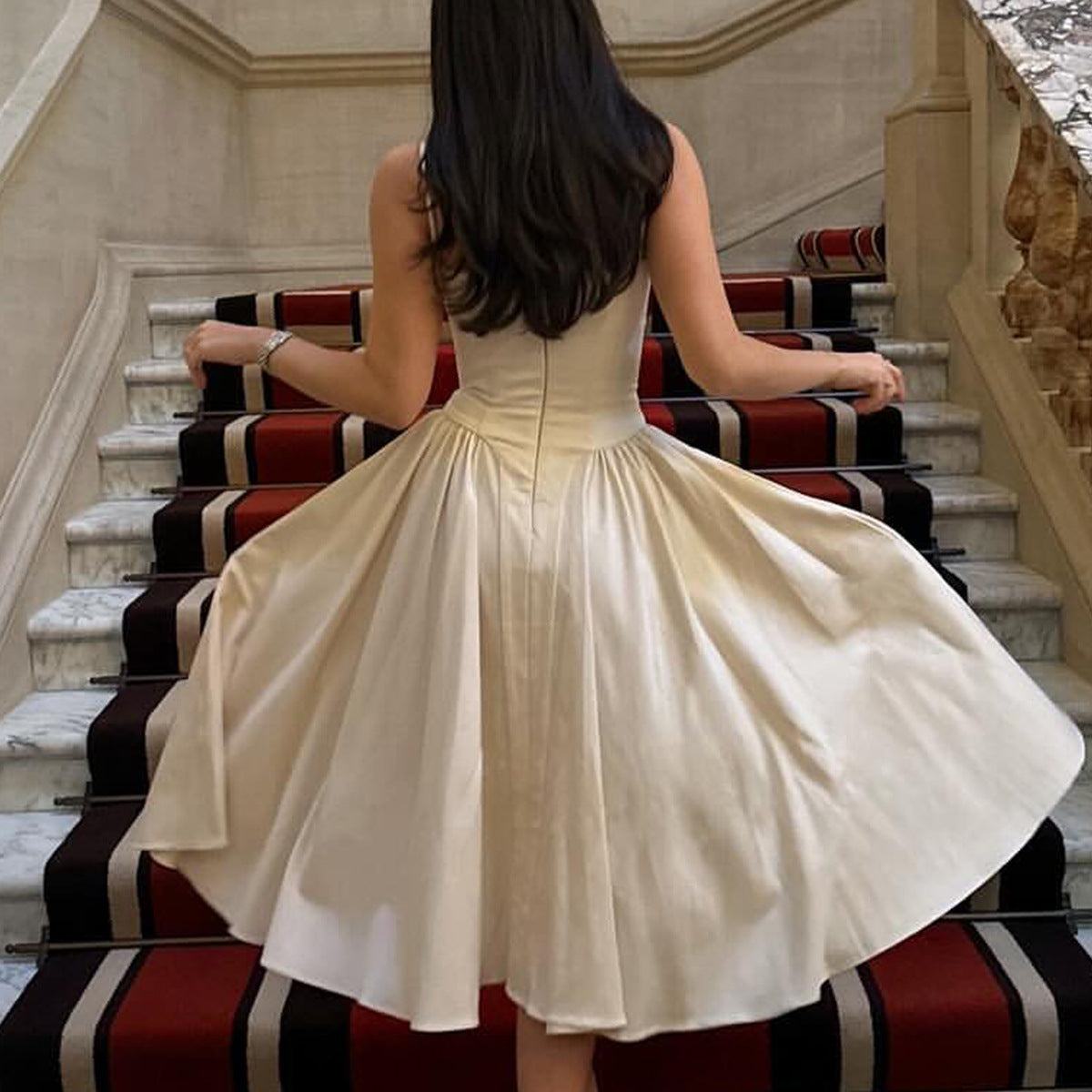 Women's Sleeveless Corset Midi Dress for Summer Season and Vacation
