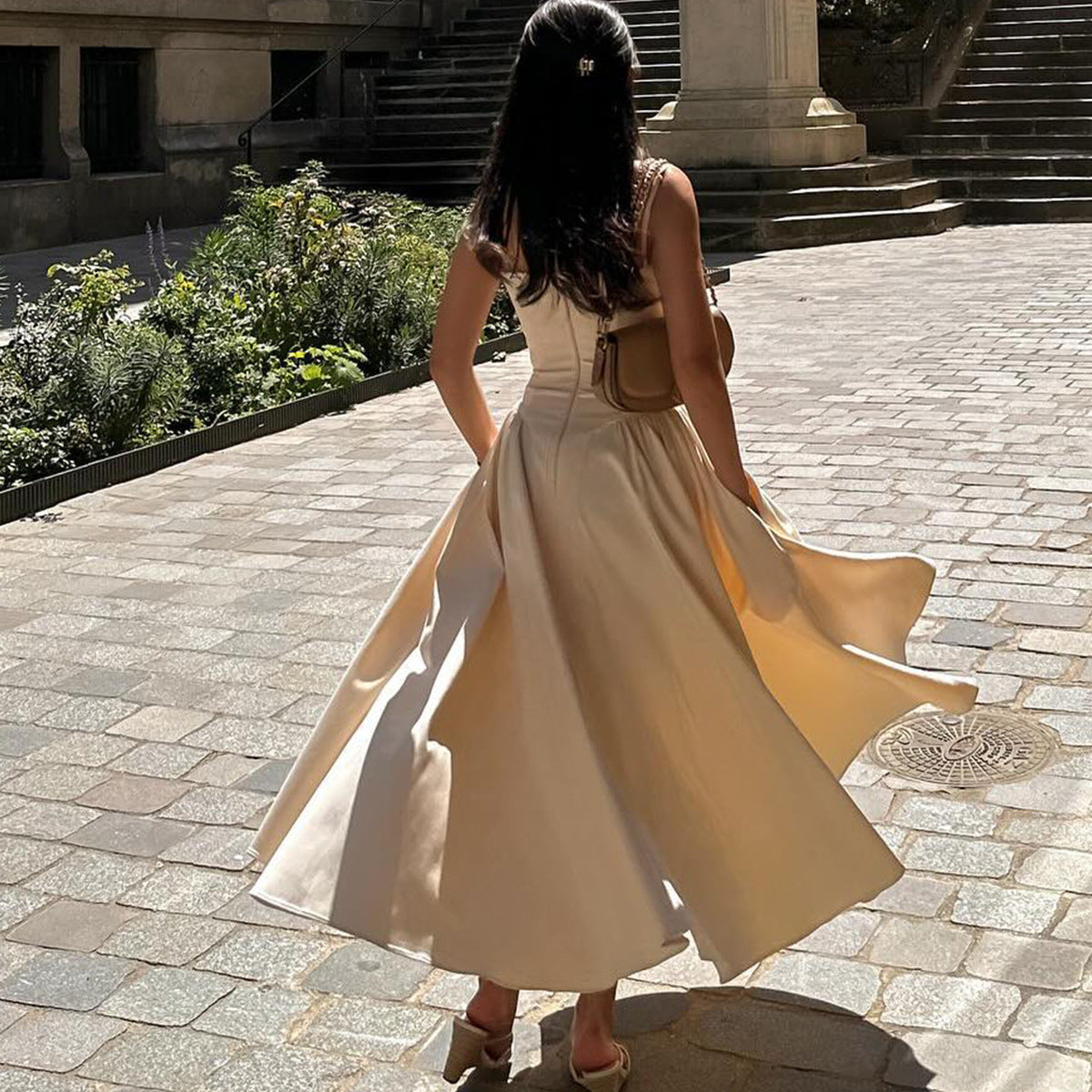 Women's Sleeveless Corset Midi Dress for Summer Season and Vacation