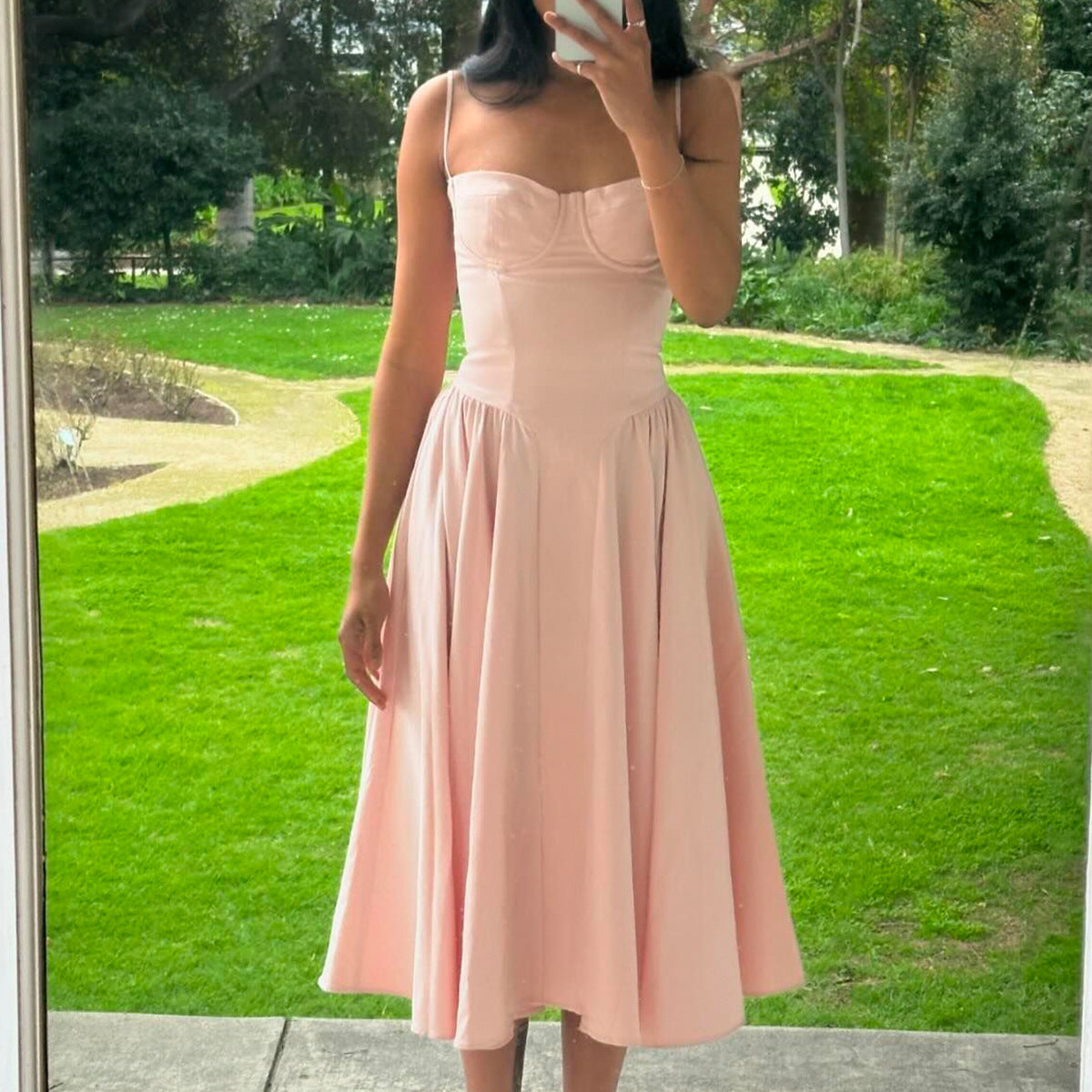 Women's Sleeveless Corset Midi Dress for Summer Season and Vacation