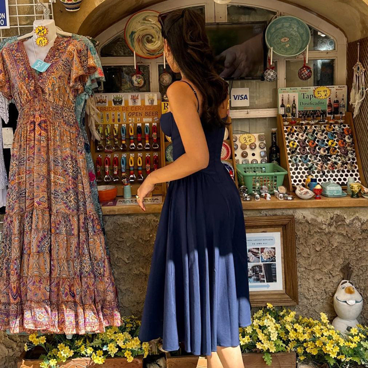 Women's Sleeveless Corset Midi Dress for Summer Season and Vacation