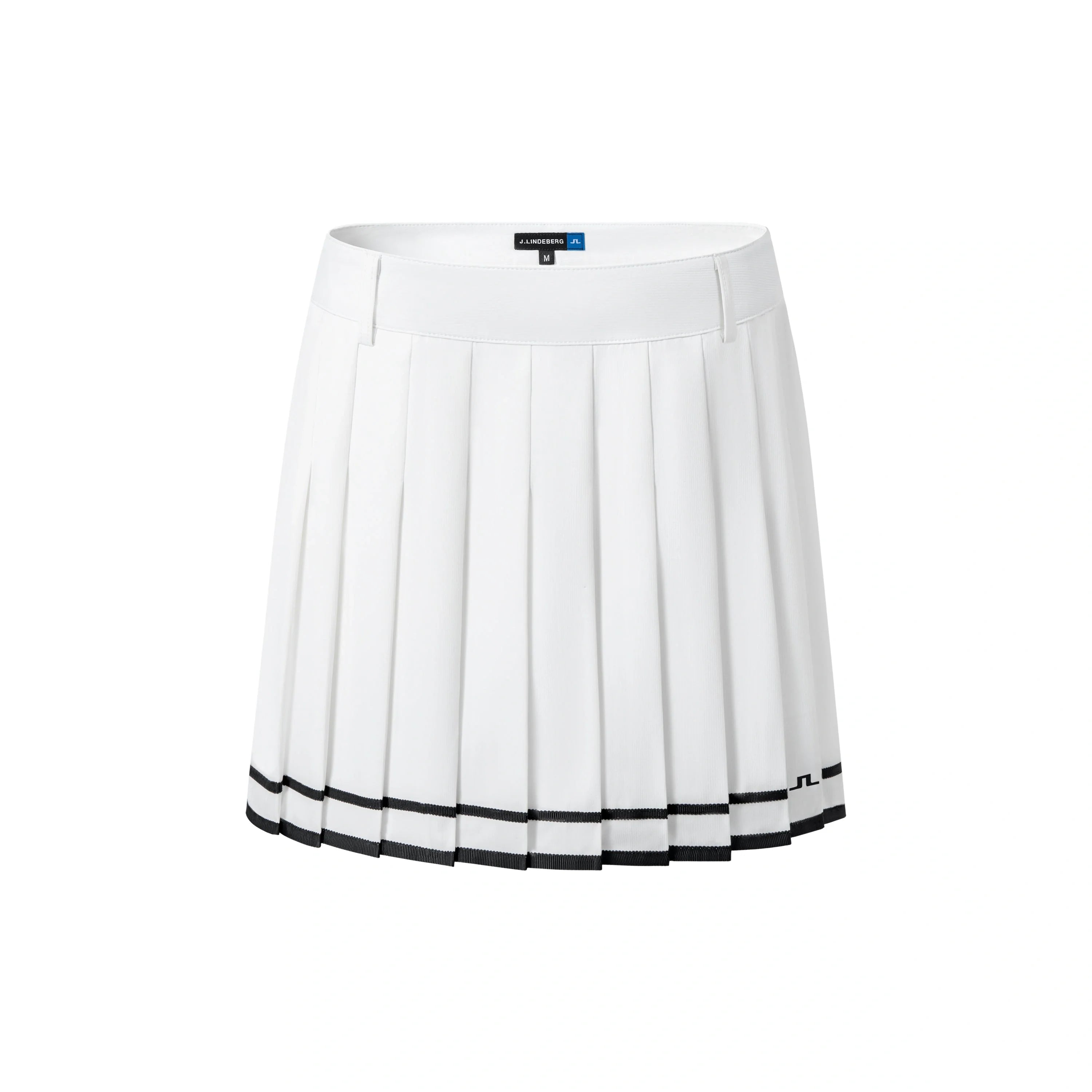 J.Lindeberg Harlow Golf Skirt with stripe hem and integrated inner shorts.